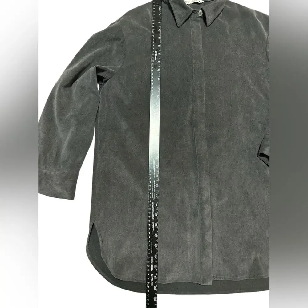 Zara Charcoal Button Down Shirt - Picture 10 of 11